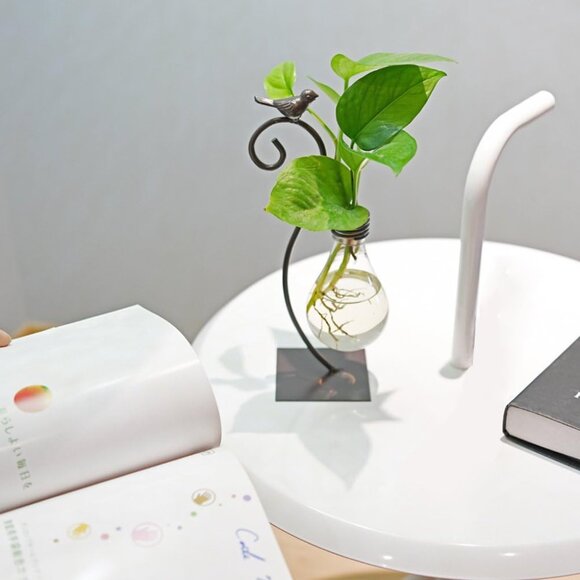 New Desktop Glass Planter Vase, Modern Bulb Holder for Home & Plant Decor - Picture 7 of 11
